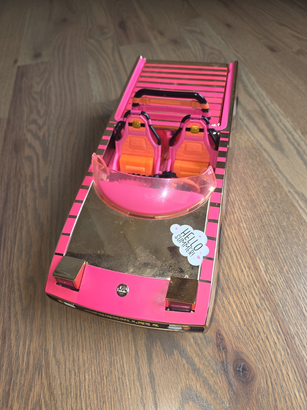 L.O.L. Surprise! Pink & Gold Convertible Toy Car with Orange Seats